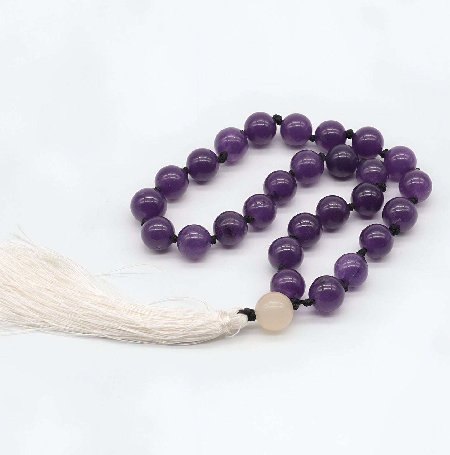 Hand Knotted 27 Beads Amethyst & Rose Quartz Pocket Mala