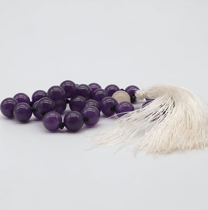 Hand Knotted 27 Beads Amethyst & Rose Quartz Pocket Mala