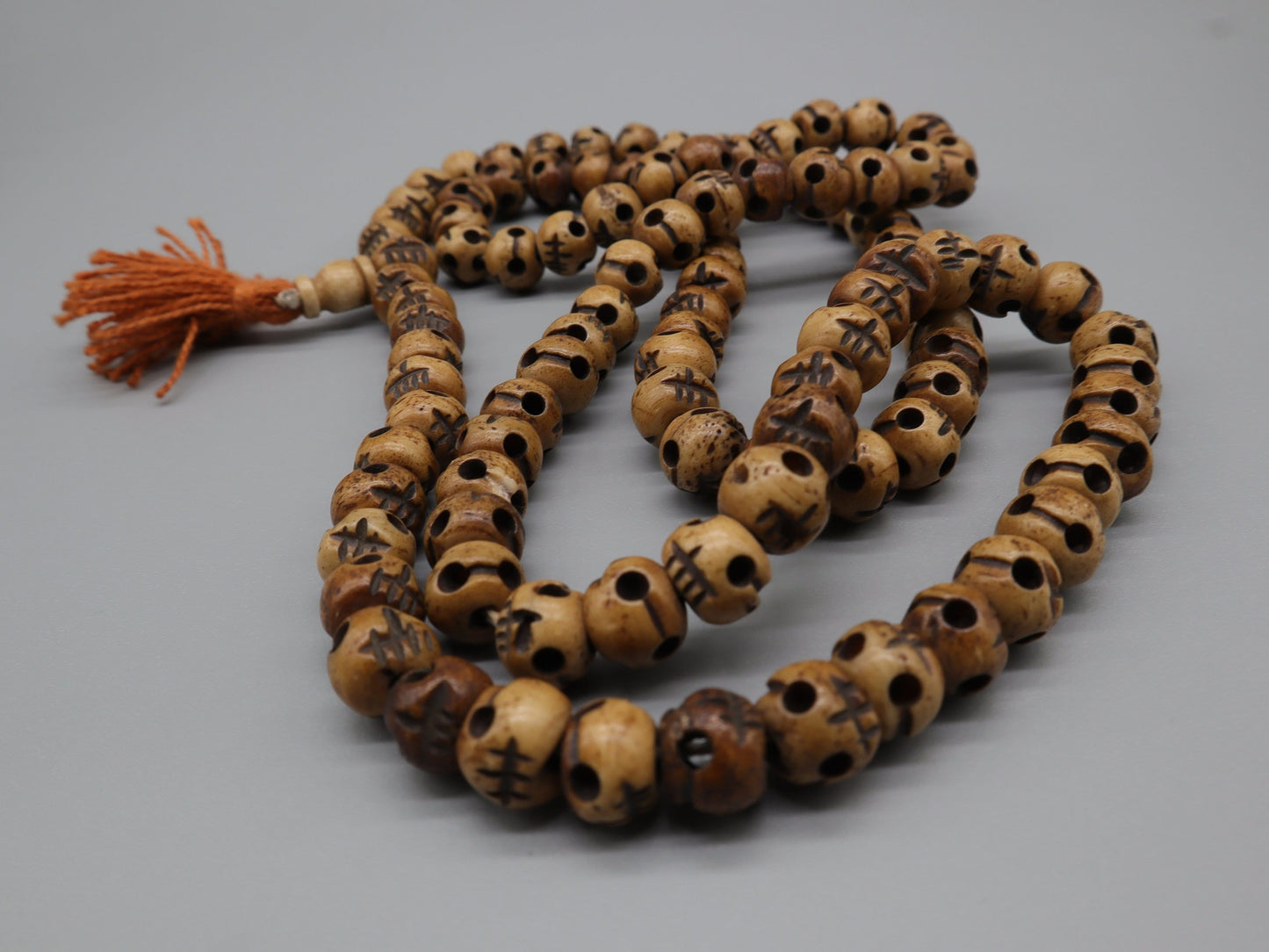 Tibetan 108 - Brown Skull Beads Mala