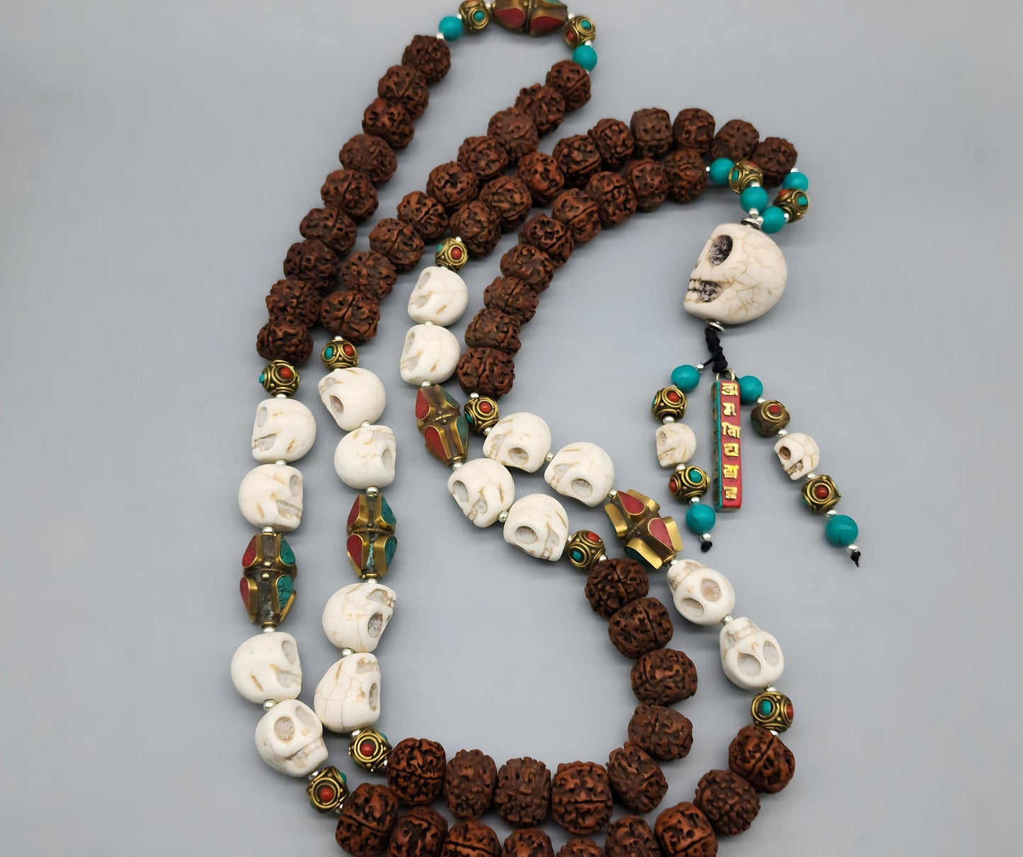 Shaman Of Peace and Protection, Tibetan Shiva Kali Beaded Necklace