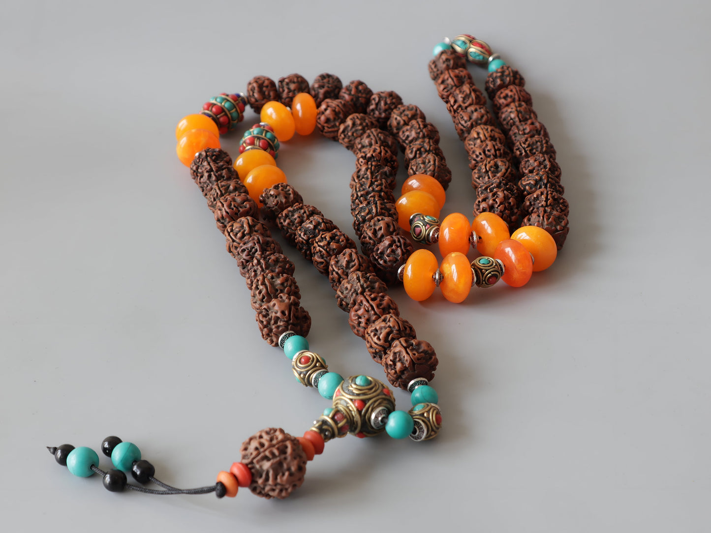 Tibetan Rudraksha With Natural Stones